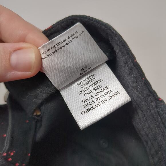 Friday The 13th Slideback Baseball Cap Black One Size Adjustable Embroidered - Picture 10 of 11